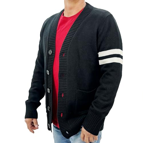 Hip Hop 50's Shop - Mens 1950s Letterman Cardigan Sweater (X-Small